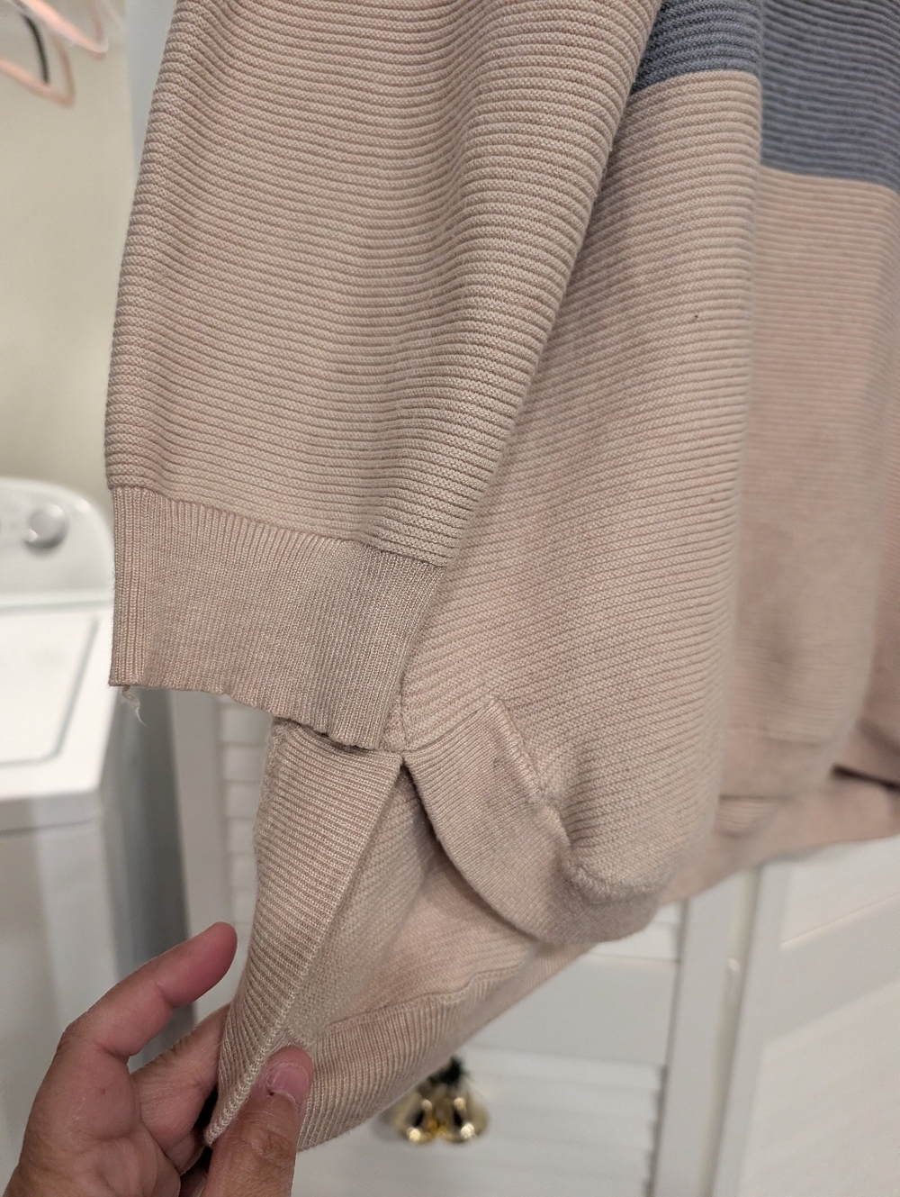 Cyrus Colorblock Knit Sweater - Black, Gray & Blush Plus Size 2X - Picture 5 of 13